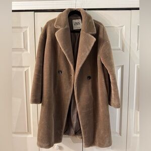 Zara Women's Tan Teddy Jacket